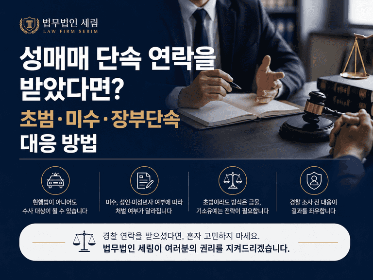 📋 성매매 무혐의·기소유예를 위한 종합 대응