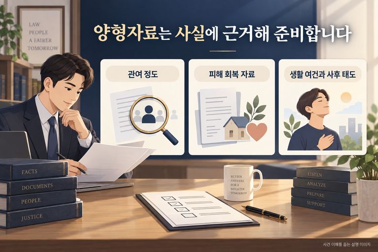 관여 정도와 양형자료를 정리하는 설명 이미지