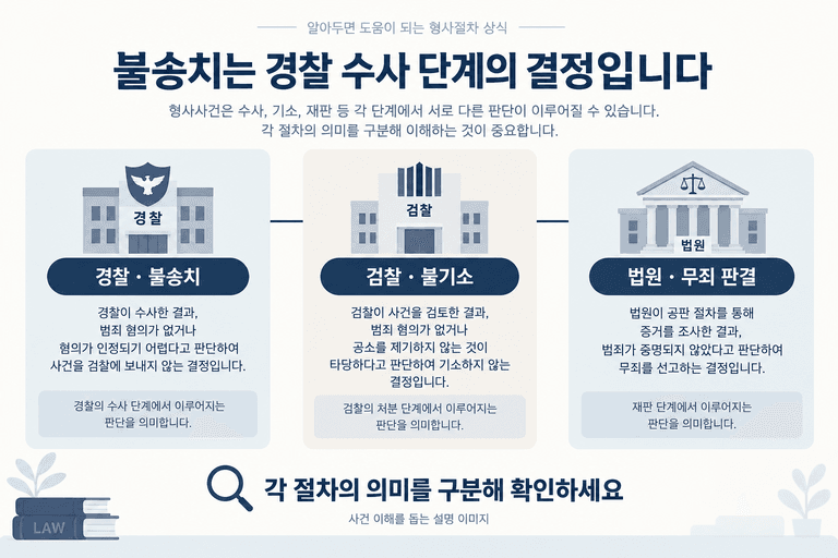 수사 및 재판 단계 구분 설명